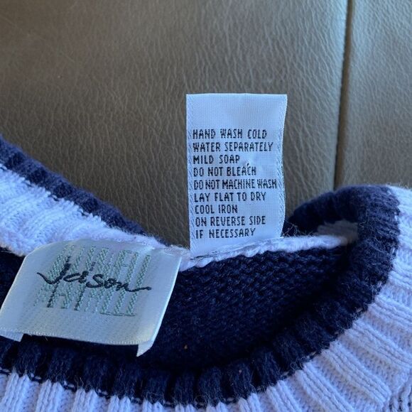Vintage‎ Jason Maxwell Nautical Navy Sweater - Picture 11 of 12